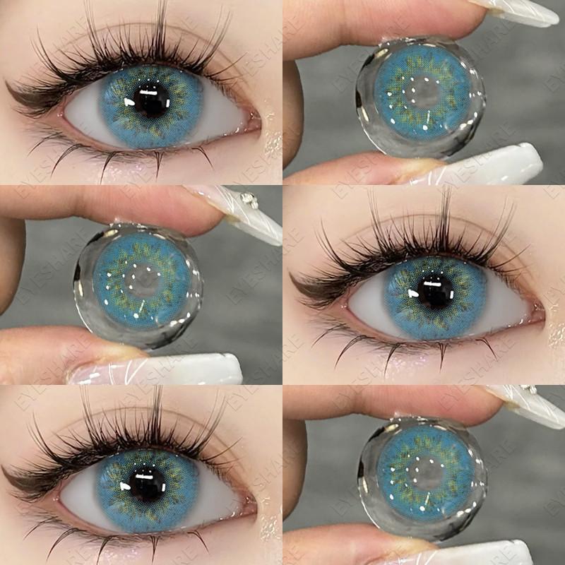

Eyeshare 1 Pair Siam Green Series Circle Colored Contact Lenses Hydrogels Annual Makeup Lens