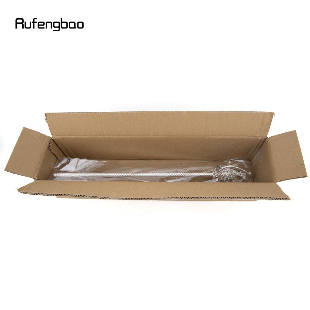 Golden White Alloy Crown Fairy Wands for Girl Princess Wands for Kids Angel Wand for Party Costume Wedding Birthday Party 51cm