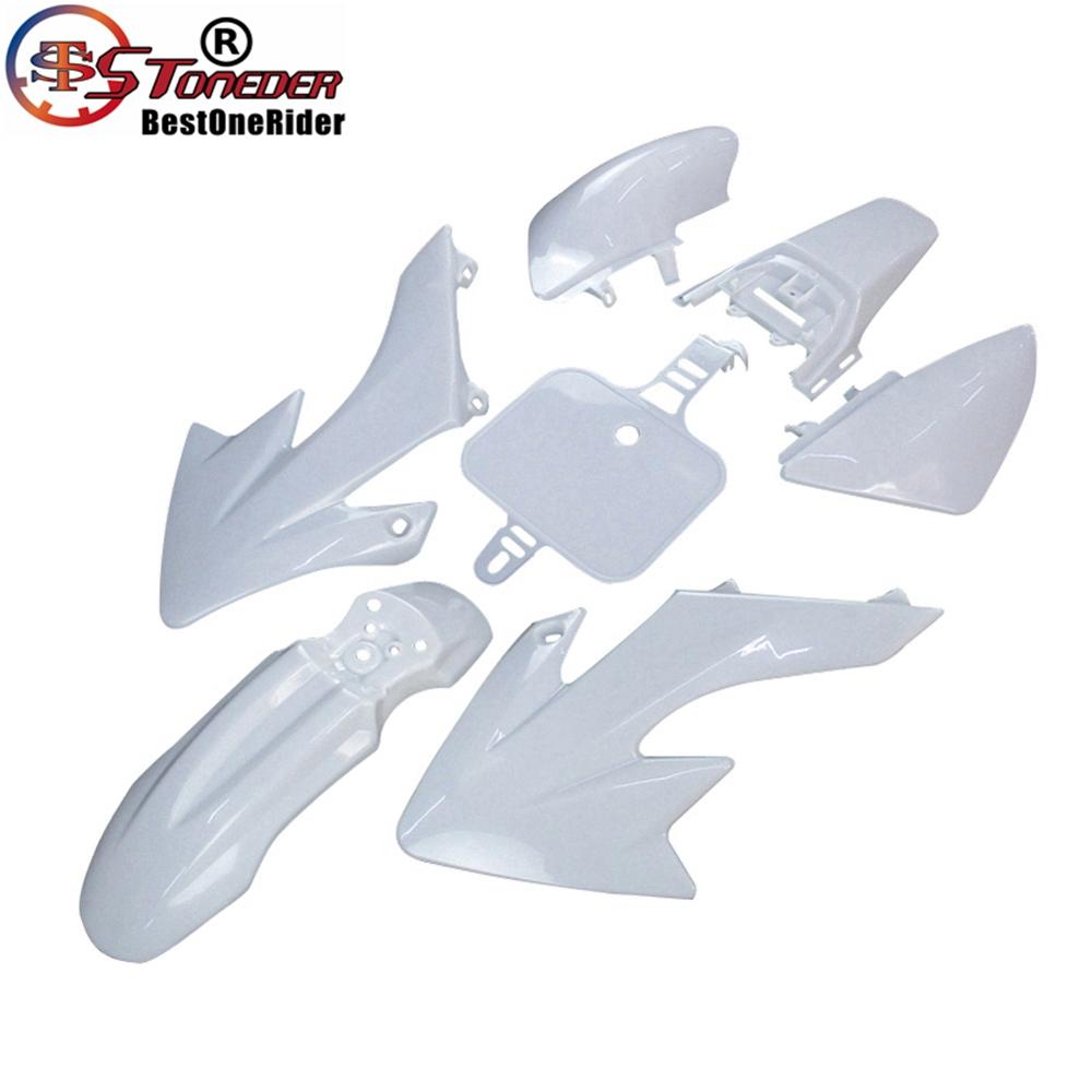 STONEDER White Fairing Plastic Fender Kit For 50cc -  110cc 125cc 140cc 150cc 160cc CRF50 XR50  Pitsterpro Braaap SDG GPX DHZ