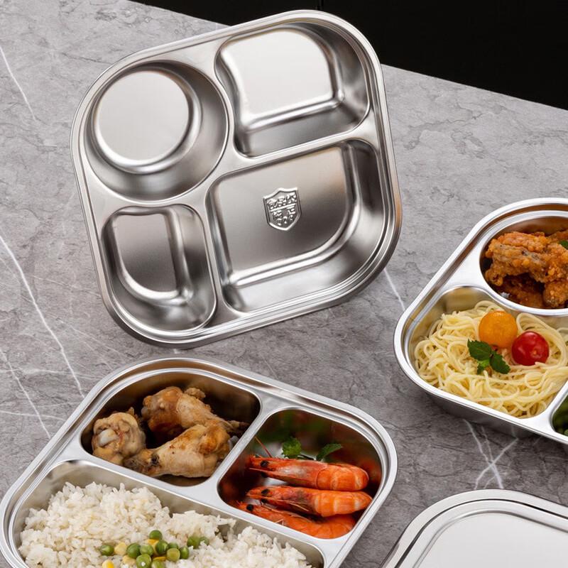 ZISIZ Student Divided Stainless Steel Bento Plate