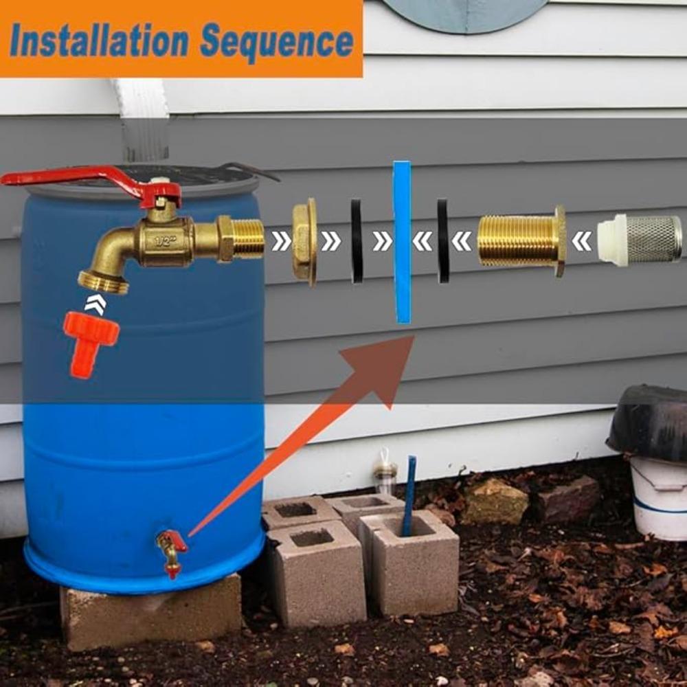 1/2" 3/4" Messing-Wassertank-Anschlusssatz, mit Legierungshahn, Dichtung, Kupferrohr, Fischtank-Kupplung, Gartenbewässerungsschlauch-Adapter