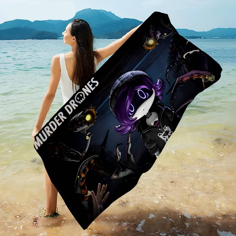 Anime Murder Drones Beach Towel Colorful Bath Towels For Girl Microfiber Quick Dry Custom Sand Free Beach Yoga Spa Gym Pool