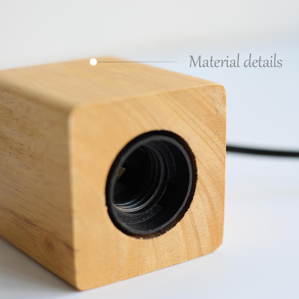 Modern Wood Table Lamps E27 Retro Desk Decora Light Indoor Art Lamp Living Room Bedroom Bedside Decoration Light Base EU Plug