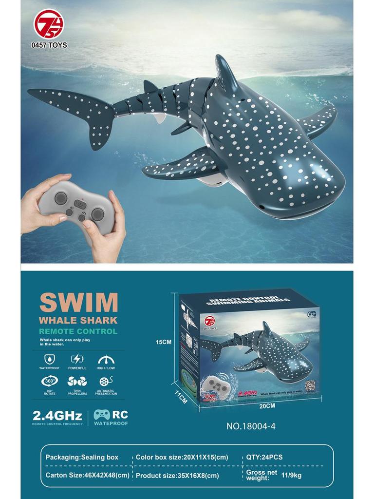 2.4G Remote Control Electric Shark Toy - Wireless Charging Water Toy for Kids