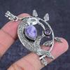 Lepidolite, Amethyst Handmade 925 Sterling Silver Jewelry Pendant 2.56" O9a88