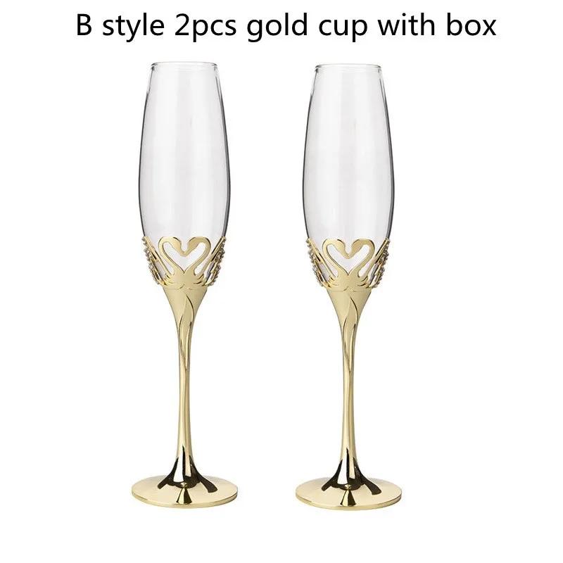Kreativt Kristallglas med Diamantbägare, Bröllopschampagneglas, Färgbox, Premium Retrobägare, 2-pack