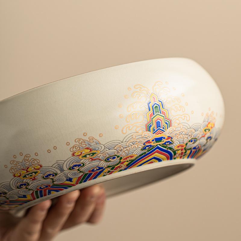 

Бутик Жу窑 Морская вода Цзянъя Чайница Большая Высококлассная Бытовая Чаша для мытья кистей Керамическая Чаша для мытья Остатки чая Ведро Водный горшок Чайница