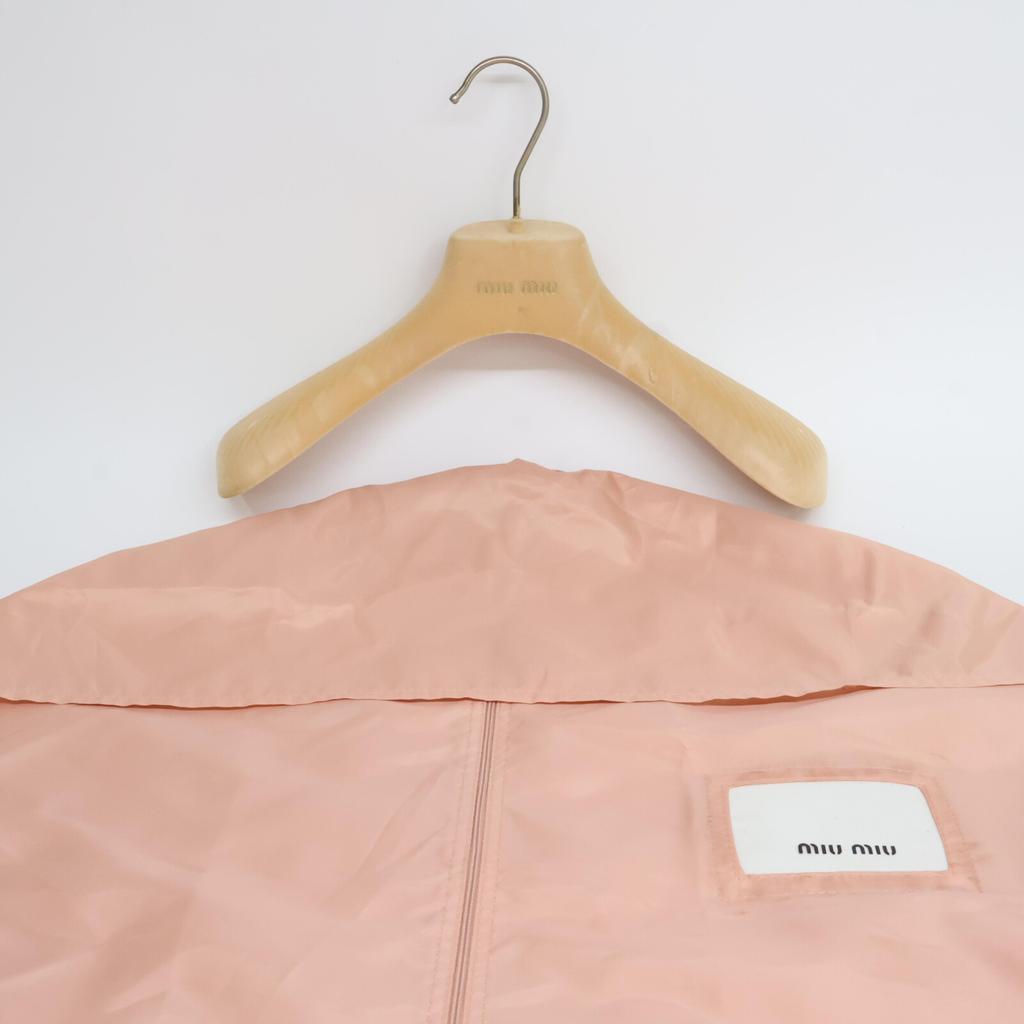 MIUMIU [Good condition/Domestic regular] Single-breasted beaded collar coat 40 beigeUsed