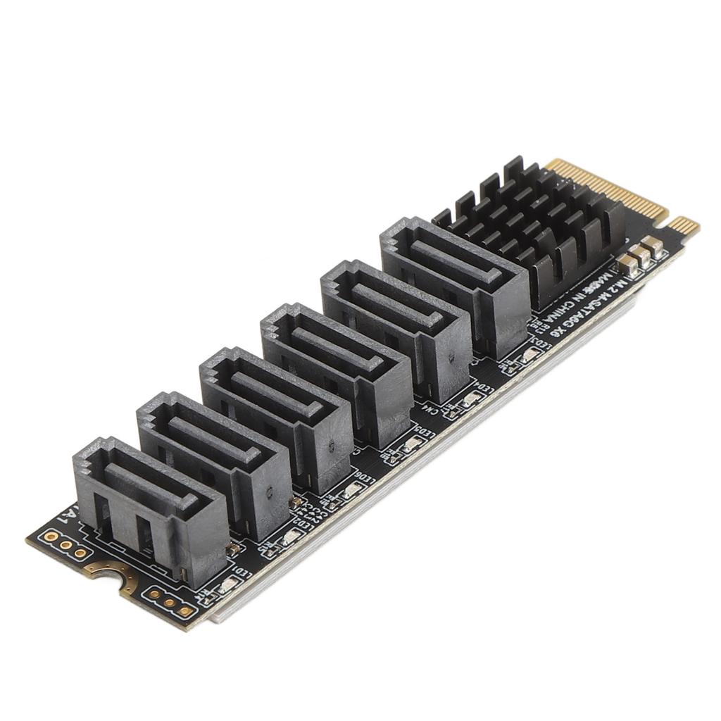 M.2 To SATA3.0 Adapter Card 6Gbps High Speed ASM1166 M.2 PCIE To SATA Expansion Card with Smart Indicator