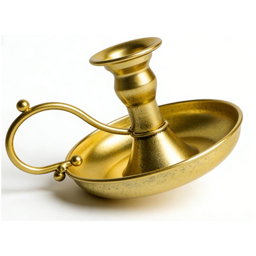 Taper Candle Holder Metal Golden Vintage Candlestick Holder with Handle for Party Wedding Decor Single Golden Candle