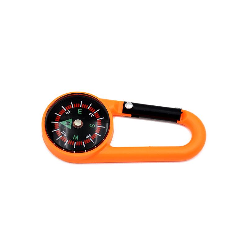 

Keychain Compass with Carabiner – Lightweight, Portable Outdoor Survival Tool for Camping помаранчевий