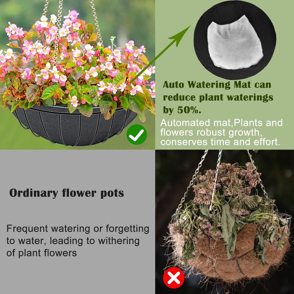 Home Garden Water Absorption Mat Set For Hanging Flower Baskets With Thickened Cotton Liners