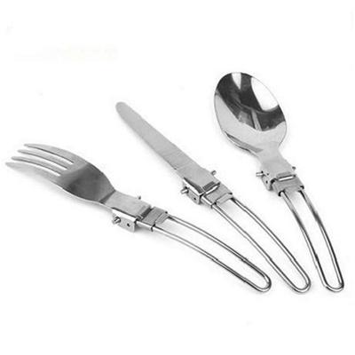 New 3Pcs/Set Camping Hiking Picnic Folding Fork Spoon Knife Cutlery Tableware Set