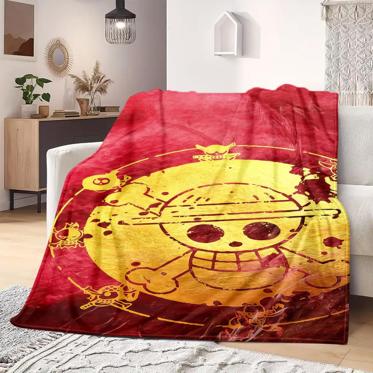 

Luffy D Print Blanket Warm Comfortable Flannel Blanket Suitable for Bedrooms,Sofas, Beds,Chairs,Travel -QIAO49 75x90cm