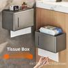 Waterproof Toilet Tissue Box Modern Minimalist Space Aluminum Bathroom Hand Paper Box Roll Paper Compatible Punch-Free Design