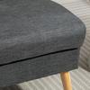 2-Seater Sofa, Tufted Backrest, Wooden Legs, Thick Padding, Linen Look, for Small Spaces, Grey