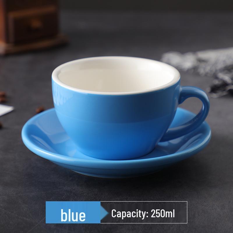 

250ml Thickened Ceramic Latte Art Cup - Large Capacity, Light Luxury, Retro Design, Customizable Logo 250ml