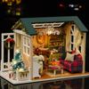 DIY Christmas Miniature Dollhouse Kit Xmas Mini 3D Wooden House Room Craft For Children's Day Birthday Gift Christmas Decoration