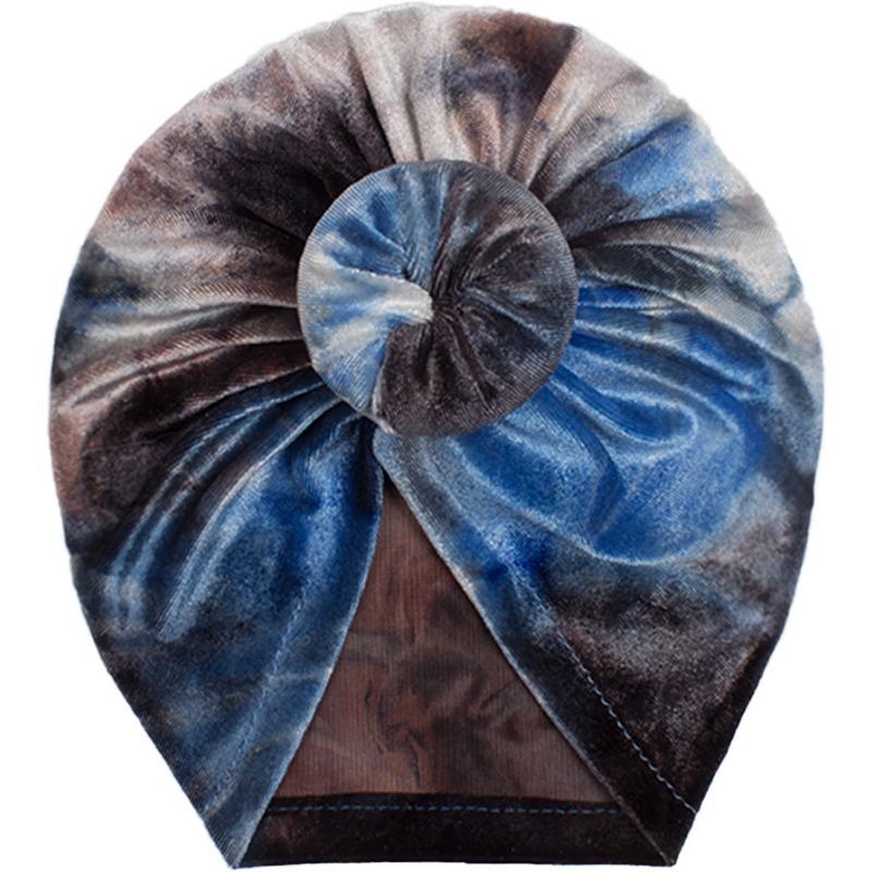 Autumn New Baby Golden Velvet Donut Hat, Children's Creative Tie-dye Pullover Hat, Baby Hat