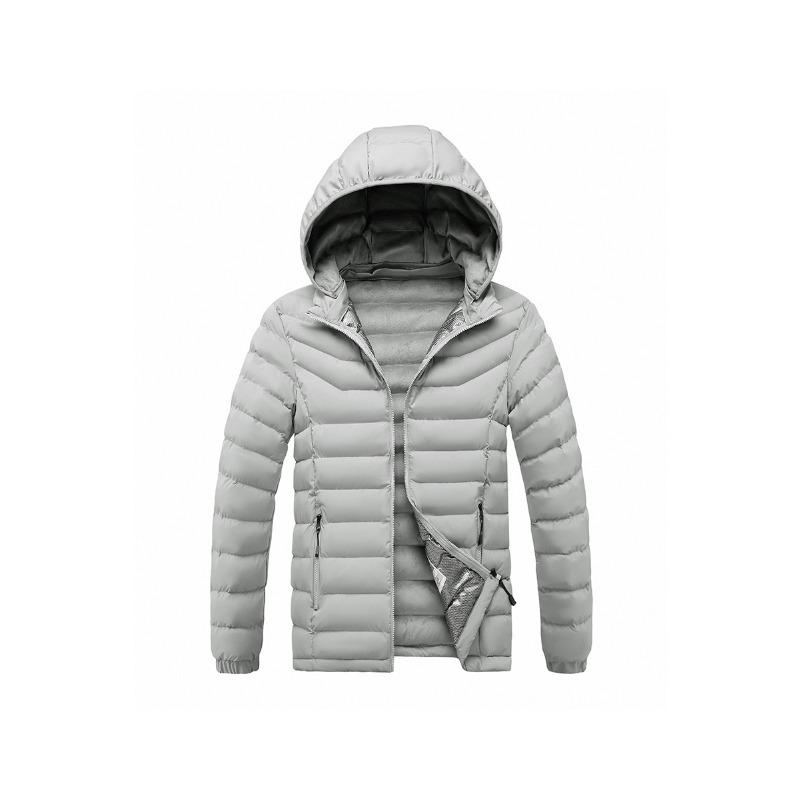 Rib Suit Cotton-padded Coat Men's Winter Graphene Solid Color Removable Cap Casual Trend Thickened Top Jacket