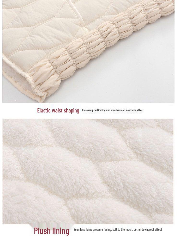 2025 Women's Autumn/Winter Sleeveless Down Vest - Short, Lambswool-Lined, Thickened, Plus Size, Slim Fit