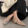 Fashion Women Design Silver  Jane Half Slippers Pointed Toe Sandals 2025 New Flip Flops Summer Casual Dress Mules