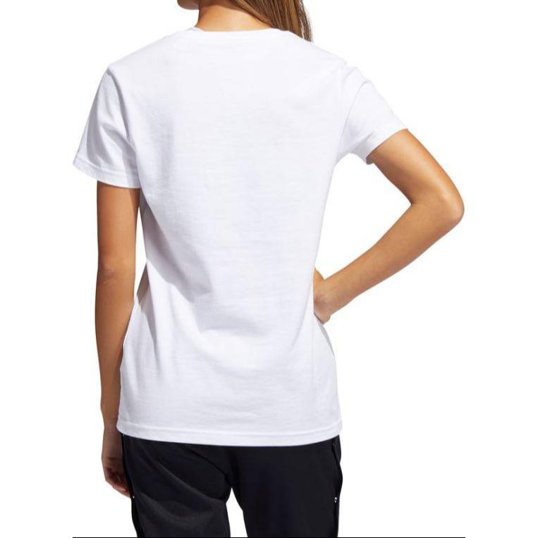 adidas Logo-Print Atmungsaktiv Rundhals Kurzarm T-Shirt Damen T-Shirts Weiß GN9151