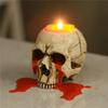 Halloween Skull Candle Holder Creative Tears Skull Resin Figurines Horror Halloween Decoration Holiday Atmosphere Mini Ornaments
