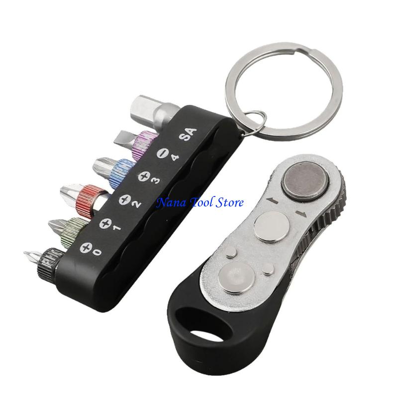 

31GJ Compact Design Ratcheting Screwdriver Multiple Bit 6.35mm/1/4in Ratcheting Head чорний