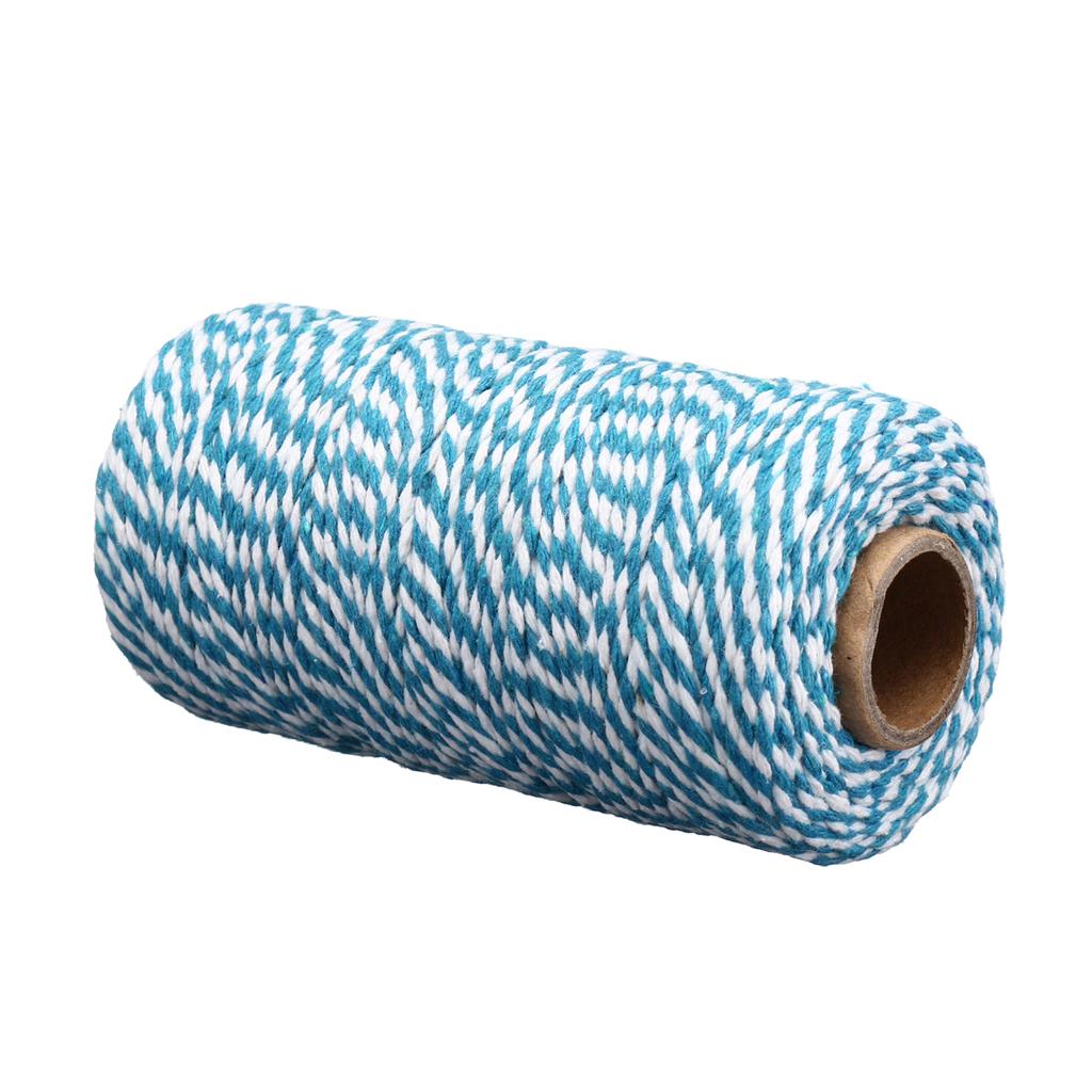2mm 100M Macrame Rope Bicolor Cotton Twisted Cord Hand Craft String DIY ...