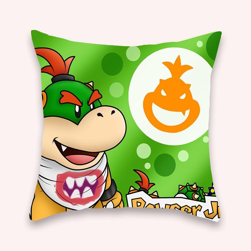 Super Mario Kissenbezug Mario-Themen Kissenbezug aus kurzem Plüsch Für Autodekoration Wohnzimmerdekoration 45*45cm