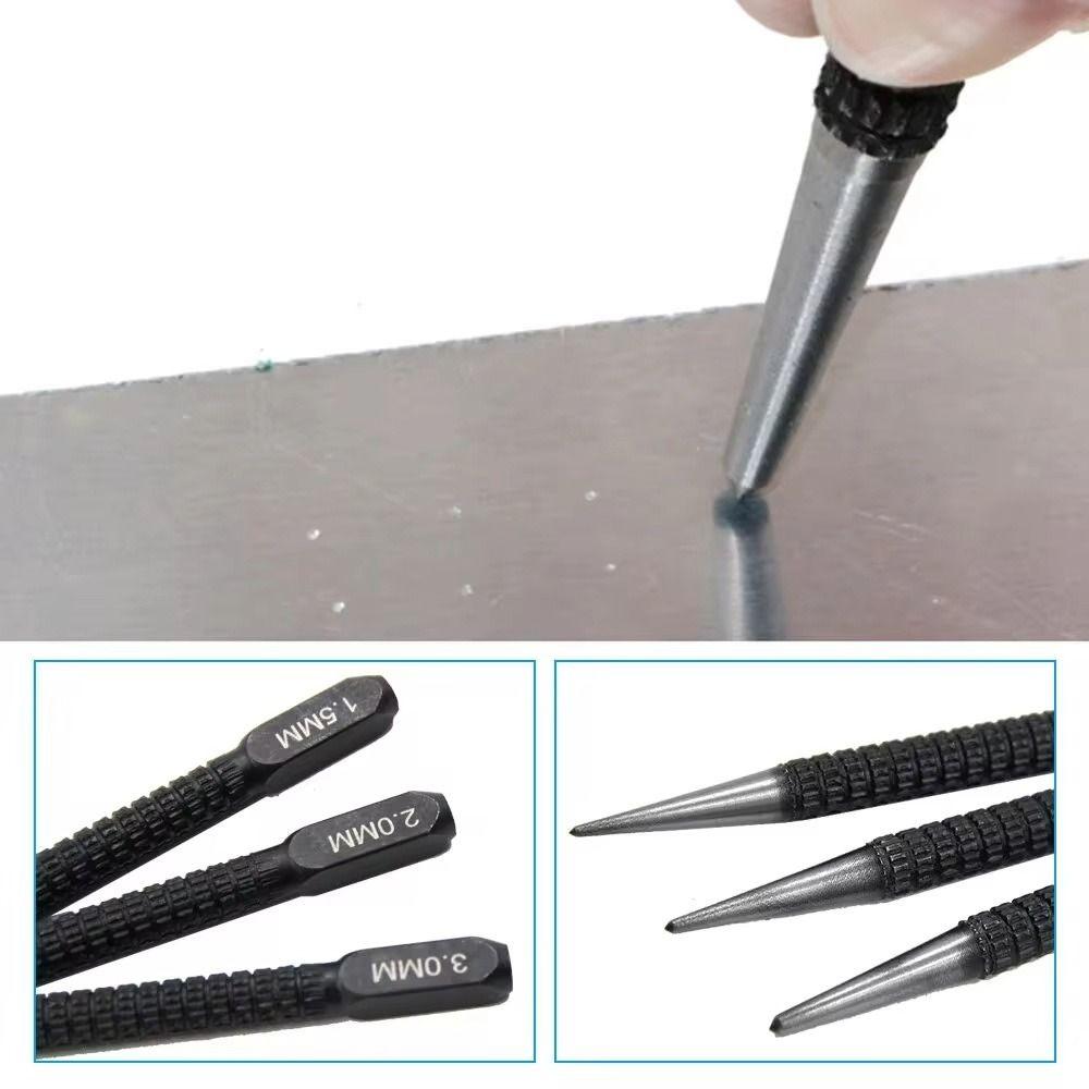 1/3Pcs Universal Metal Drill 1.5/2/3mm Scriber Marker Tool Durable Center Punch