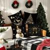 1pc/4pcs Christmas Themed Pillowcases: Snowman, Deer, Christmas Tree & Gift Designs Sofa Room Decoration Holiday Home Decoration