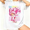 2026new American Retro Cotton Shortsleeved Tshirt With Sailor Moon Print Suitable For Both Unisex And Unisex Casual Street Style