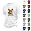 Men's Funny Animal Saying Print Vintage T-Shirt, Loose Breathable Summer Casual Top