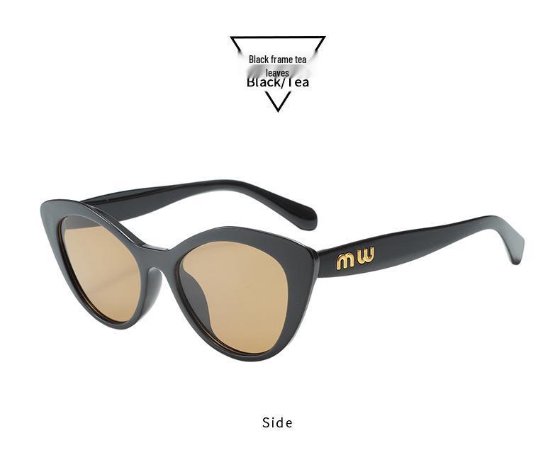 High-End Women's Leopard Print Cat Eye Sunglasses - Slimming Retro European & American Style