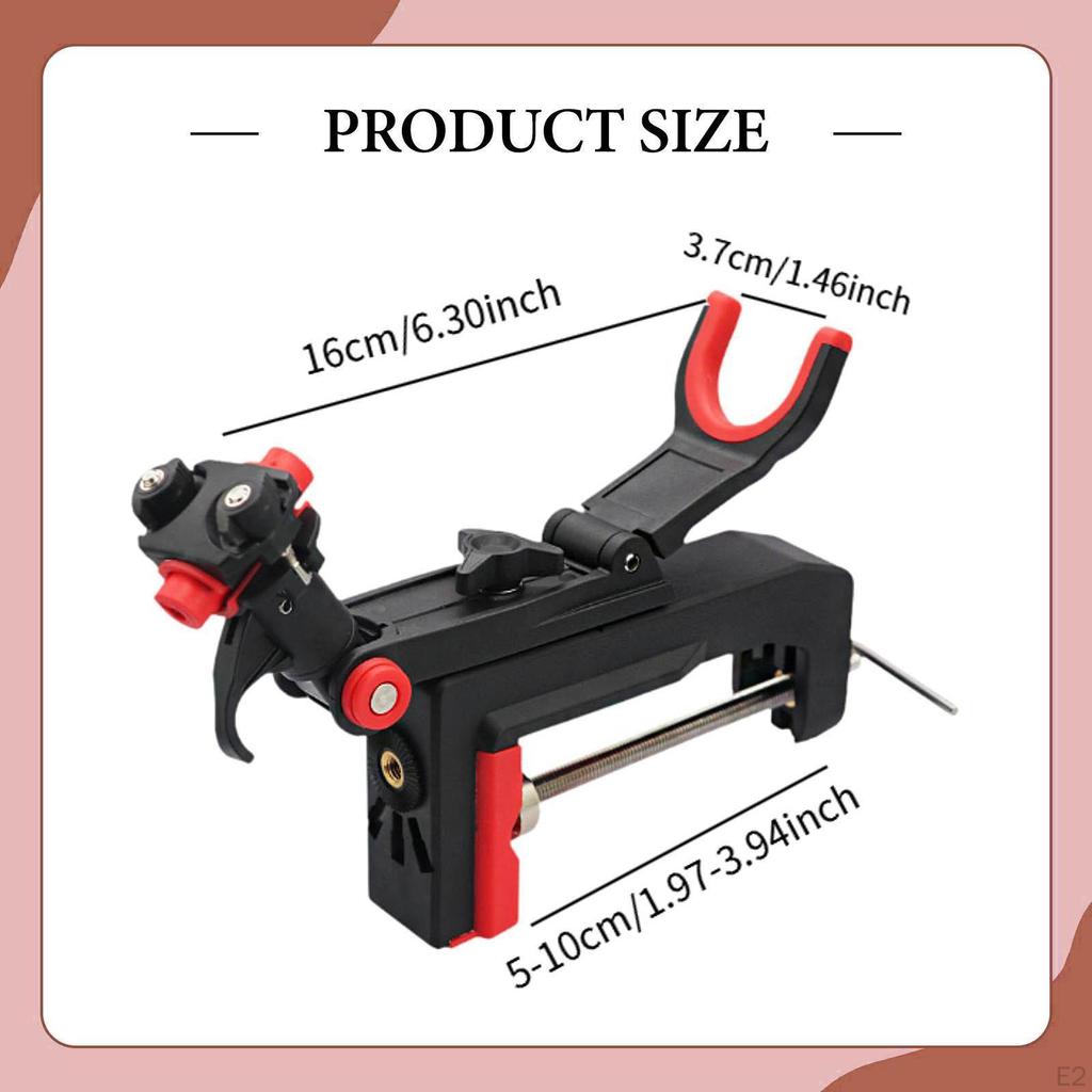 Boat Fishing Rod Holder Rack Bracket with Clamp Gifts Pole Stand Trolling