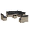 VidaXL Garden Lounge Set with Cushions 9 Pcs, Sofas with Adjustable Feet, Outdoor Furniture Set Patio Terrace, 3219357