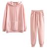 Herbst Winter Damen Trainingsanzug Dicker Fleece-Baumwollanzug 2-teiliges Set Kapuzenpullover Sweatshirt und lockere lange Hosenanzüge