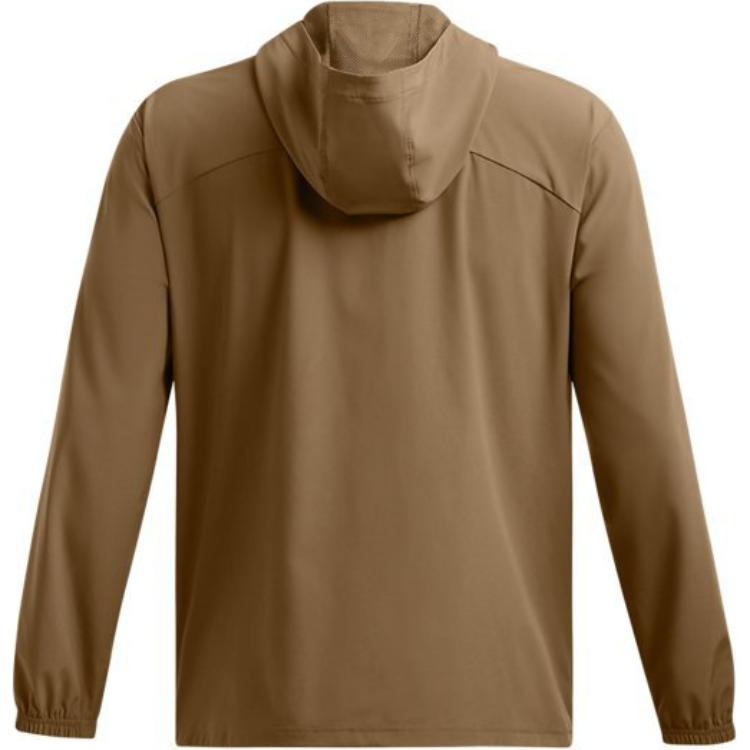 Under Armour UA Vibe Windbreaker Woven Training Solid Color Hooded Long Sleeve Jacket Men jackets Coyote-Brown 1386555-498