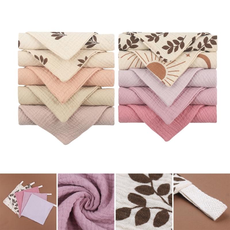 10Pcs/Set Baby Facecloth Baby Bath Towel Handkerchief Cotton-Gauze Burp Cloth Soft High-absorbent Kindergarten Washcloth
