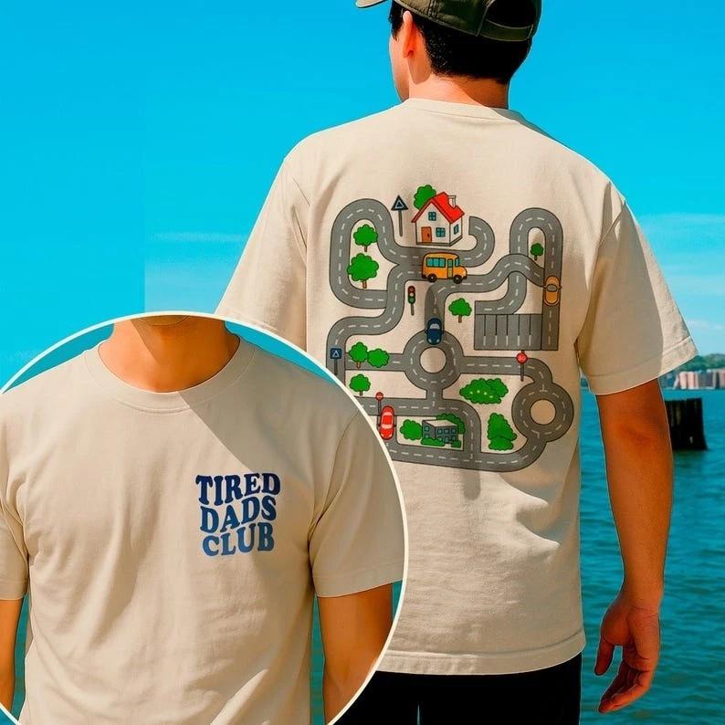 Tired Dads Club Shirt,Car Race Track Shirt,Racing Shirt for Dad, Race On Dad s S
