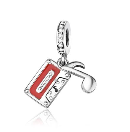 Copper Metal Dangle Charm Bead Component Colorful Musical Card Camera Sunglasses Note Bead Components Designed For Necklace Do It Yourself Bracelet