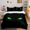"Glow Cat Art Set Decoration" Soft Skin-Friendly Bedding Set Includes 1 Duvet Cover And 2 Pillowcase Gift