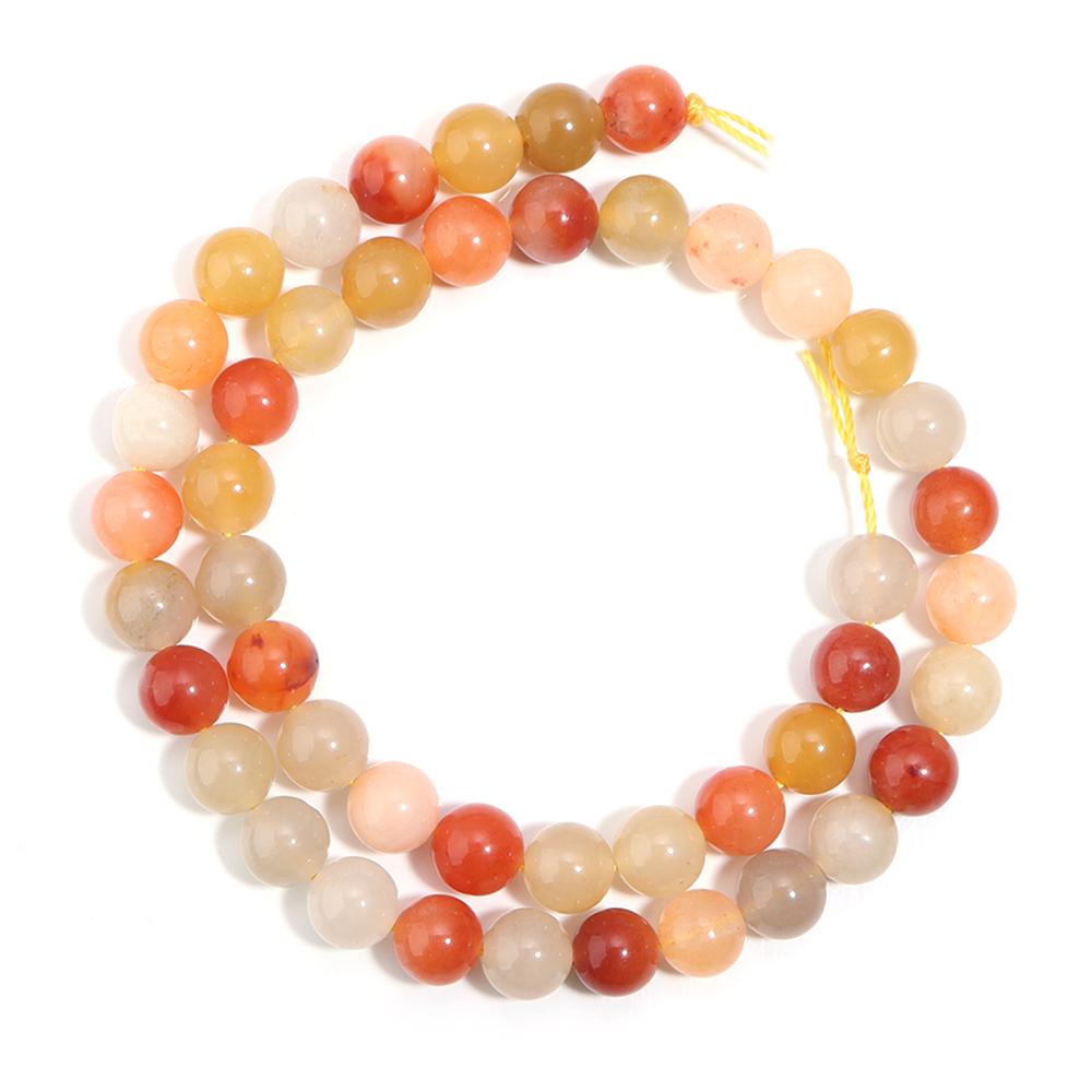 Natural Jades Stone Beads 4 6 8 10 12mm Lighter Imperial Jade Orange Round Loose Beads For DIY Jewelry Making Bracelets Necklace
