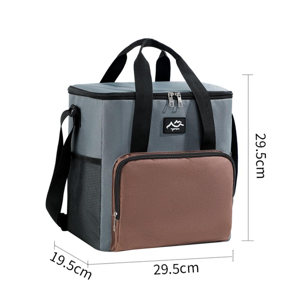 Oxford Cloth Crossbody Cooler Bag Black Grey Coffee Blue Aluminum Foil Lining Thickened Thermal Insulation Bag Large Capacity кофейный
