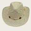 Western Men's Outdoor Beach Hat Hollow Sun Hat Cowboy Straw Hat Women's Big Eaves Sun Protection Hat Stage