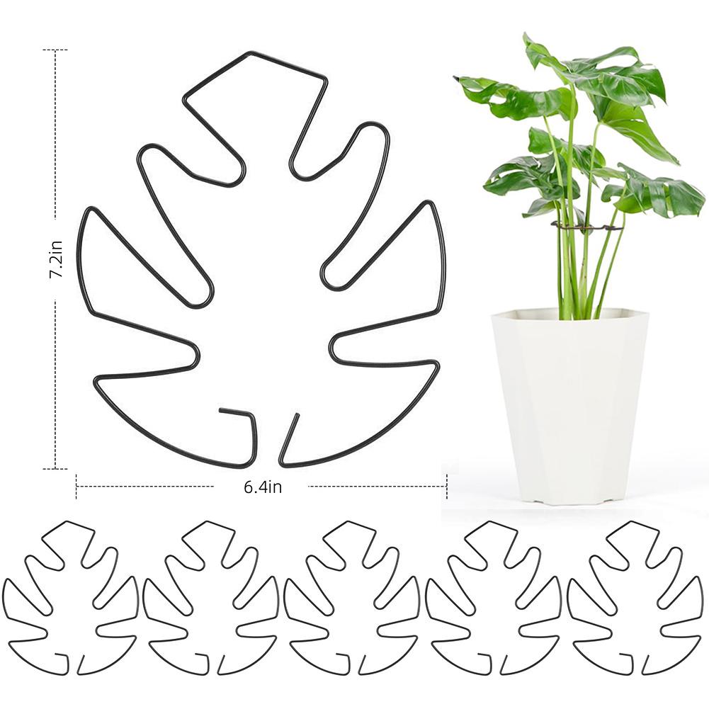 6Pcs Monstera Plant Support Plant Stem Support Metal Monstera Shaped Supports Stem Support Ring for Thriving Growth