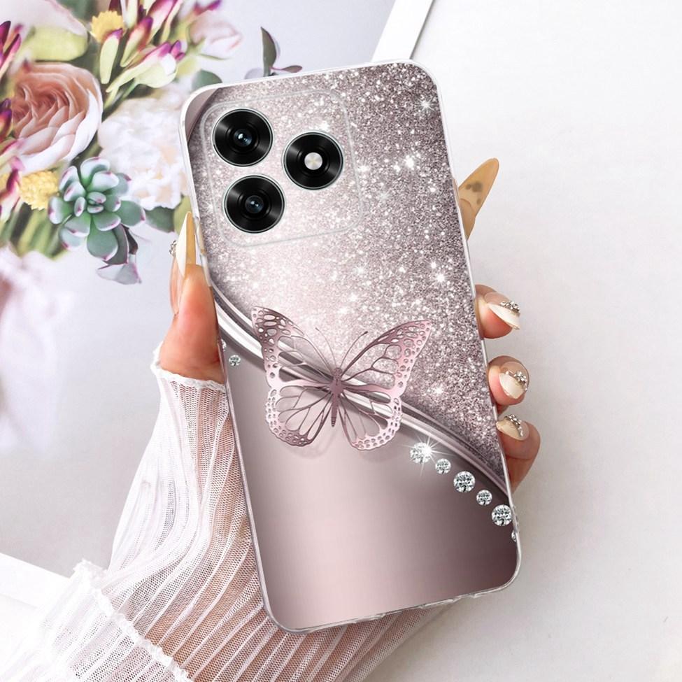 Etui na Honor X5C Plus Pokrowiec Przezroczysty Luksusowy Uroczy Kot Moda Motyl Fajny Malowany Obudowa Na Honor X5cPlus