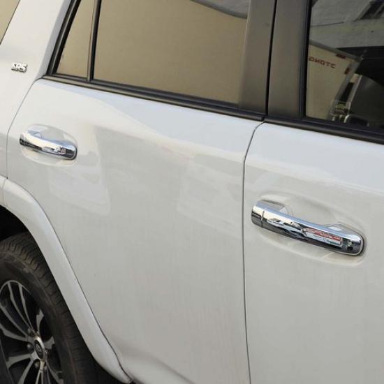 For 4Runner 2010-2024 Chrome Exterior Door Handle Cover Trims W/Smart Key Holes